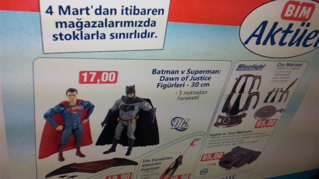 Batman ve Superman BİM ürünleri